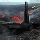 Concept art from The Art of Rogue One depicting Vader’s spire.